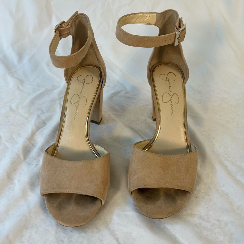 Jessica Simpson Sharron Suede Tan Heels